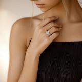 Marquise Lab Created Diamond 6-Prong Cathedral Solitaire with Accents Engagement Ring in Yellow Gold (MVSLG1684-Y)