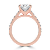 Oval Lab Created Diamond Cathedral Solitaire with Accents Engagement Ring in Rose Gold (MVSLG1685-R)