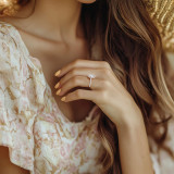 Oval Lab Created Diamond Cathedral Solitaire with Accents Engagement Ring in Rose Gold (MVSLG1685-R)