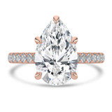 Pear Lab Created Diamond 6-Prong Cathedral Solitaire with Accents Engagement Ring in Rose Gold (MVSLG1686-R)