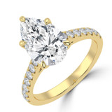 Pear Lab Created Diamond 6-Prong Cathedral Solitaire with Accents Engagement Ring in Yellow Gold (MVSLG1686-Y)