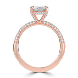 Marquise Lab Created Diamond Hidden Halo Three Row Pave Solitaire with Accents Engagement Ring in Rose Gold (MVSLG1693-R)