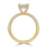 Marquise Lab Created Diamond Hidden Halo Three Row Pave Solitaire with Accents Engagement Ring in Yellow Gold (MVSLG1693-Y)