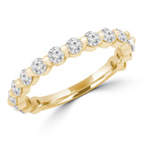 Round Lab Created Diamond 3/4 Way Shared-prong Semi-Eternity Wedding Band Ring in Yellow Gold (MVSXB1084-Y)