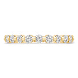Round Lab Created Diamond 3/4 Way Shared-prong Semi-Eternity Wedding Band Ring in Yellow Gold (MVSXB1084-Y)