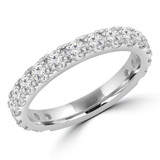 Round Diamond 3/4 Way Semi-Eternity Wedding Band Ring in White Gold (MVSXB0083-W)