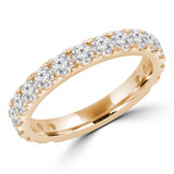 Round Diamond 3/4 Way Shared-prong Semi-Eternity Wedding Band Ring in Yellow Gold (MVSXB0084-Y)