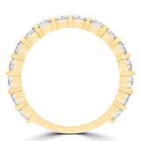 Round Diamond 3/4 Way Shared-prong Semi-Eternity Wedding Band Ring in Yellow Gold (MVSXB0084-Y)