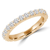 3/4 CTW Round Lab Created Diamond  3/4 Way Semi-Eternity Anniversary Wedding Band Ring in 14K Yellow Gold (MD260010)