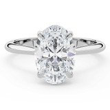 3 1/4 CT Oval Lab Created Diamond  Cathedral Solitaire Engagement Ring in 14K White Gold (MD250172)