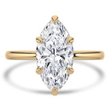 Marquise Lab Created Diamond Hidden Halo Open Bridge Solitaire with Accents Engagement Ring in Yellow Gold (MVSLG1370-Y)