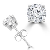 5/8 CTW Round Diamond 4-Prong Stud Earrings in 14K White Gold (MD220035)