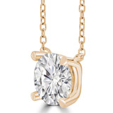 1 1/8 CT Round Lab Created Diamond  4-Prong Solitaire Necklace in 14K Yellow Gold (MD250434)