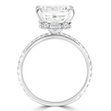 5 1/4 CTW Princess Lab Created Diamond  Hidden Halo Solitaire with Accents Engagement Ring in 14K White Gold (MD260020)