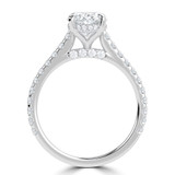 2 3/5 CTW Oval Lab Created Diamond  Hidden Halo Solitaire with Accents Engagement Ring in 14K White Gold (MD260022)