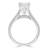 3 3/5 CTW Pear Lab Created Diamond  Cathedral Solitaire with Accents Engagement Ring in 18K White Gold (MD260025)