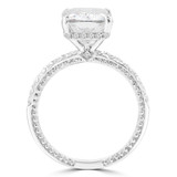 4 1/2 CTW Cushion Lab Created Diamond  Cathedral Solitaire with Accents Engagement Ring in 18K White Gold (MD260026)