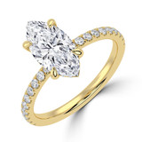 2 3/8 CTW Oval Lab Created Diamond  Hidden Halo Solitaire with Accents Engagement Ring in 14K Yellow Gold (MD260027)