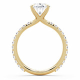 2 1/2 CTW Oval Lab Created Diamond  Solitaire with Accents Engagement Ring in 14K Yellow Gold (MD260030)