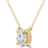 3/4 CT Round Lab Created Diamond  Solitaire Necklace in 14K Yellow Gold (MD260045)