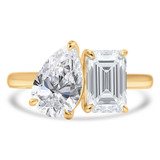3 1/10 CTW Pear Lab Created Diamond Toi et Moi Ring in 14K Yellow Gold (MDR260001)
