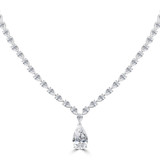 19 3/5 CTW Pear Lab Created Diamond with Pendant Tennis Necklace in 14K White Gold (MDR260003)