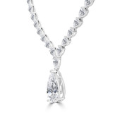 19 3/5 CTW Pear Lab Created Diamond with Pendant Tennis Necklace in 14K White Gold (MDR260003)