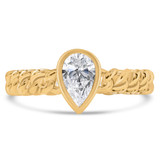 1/2 CT Pear Lab Created Diamond Bezel Set Chain Solitaire Engagement Ring in 14K Yellow Gold (MDR260007)