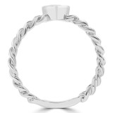 1/2 CT Pear Lab Created Diamond Bezel Set Chain Solitaire Ring in 14K White Gold (MDR260008)