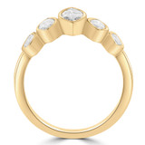 1 1/5 CTW Marquise Lab Created Diamond Bezel Set Cocktail Five-Stone Engagement Ring in 14K Yellow Gold (MDR260011)