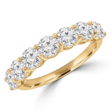 2 1/10 CTW Round Lab Created Diamond Shared Prong Seven-Stone Anniversary Wedding Band Ring in 14K Yellow Gold (MDR260012)