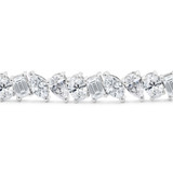 5 9/10 CTW Lab Created Diamond Shape Marquise Emerald Oval Pear Tennis Bracelet in 14K White Gold (MDR260014)