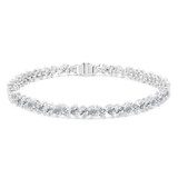 5 9/10 CTW Lab Created Diamond Shape Marquise Emerald Oval Pear Tennis Bracelet in 14K White Gold (MDR260014)