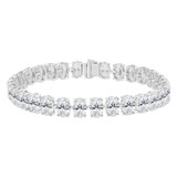 14 1/2 CTW Oval Lab Created Diamond Tennis Bracelet in 14K White Gold (MDR260016)