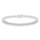3 4/5 CTW Round Lab Created Diamond Cluster Tennis Bracelet in 14K White Gold (MDR260017)