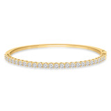 3 1/10 CTW Round Lab Created Diamond Shared Prong Bangle Bracelet in 14K Yellow Gold (MDR260020)