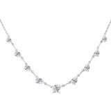2 CTW Pear Lab Created Diamond Link Necklace in 14K White Gold (MDR260023)