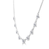 2 CTW Pear Lab Created Diamond Link Necklace in 14K White Gold (MDR260023)