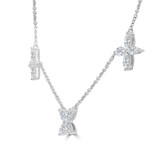1 CTW Marquise Lab Created Diamond Floral Station Necklace in 14K White Gold (MDR260024)