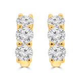 1 1/3 CTW Round Lab Created Diamond Huggie Hoop Earrings in 14K Yellow Gold (MDR260028)