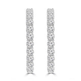 3 1/4 CTW Round Lab Created Diamond Hoop Earrings in 14K White Gold (MDR260031)