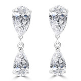 2 3/8 CTW Pear Lab Created Diamond Drop/Dangle Earrings in 14K White Gold (MDR260033)