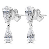 2 3/8 CTW Pear Lab Created Diamond Drop/Dangle Earrings in 14K White Gold (MDR260033)