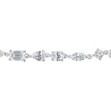 2 9/10 CTW Lab Created Diamond 5-Stone Shape Tennis Bracelet in 14K White Gold (MDR260035)