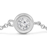 3/4 CTW Round Lab Created Diamond Diamonds by the Yard Chain Bracelet in 14K White Gold (MDR260036)