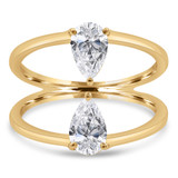 1 1/20 CTW Pear Lab Created Diamond Open Split Shank Inward Set Toi et Moi Ring in 14K Yellow Gold (MDR260039)