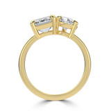 Emerald Lab Created Diamond Toi et Moi Engagement Ring in Yellow Gold (MVSX1026-Y)