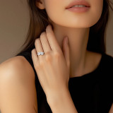Round Lab Created Diamond with Accents Toi et Moi Engagement Ring in White Gold (MVSX1029-W)