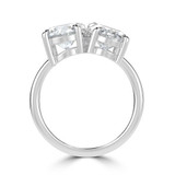 Round Lab Created Diamond Toi et Moi Solitaire with Accents Engagement Ring in White Gold (MVSX1032-W)