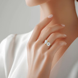 Round Lab Created Diamond Toi et Moi Solitaire with Accents Engagement Ring in Yellow Gold (MVSX1032-Y)
